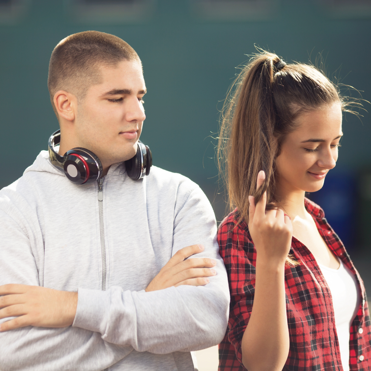Teenage boy and girl looking to increase their confidence